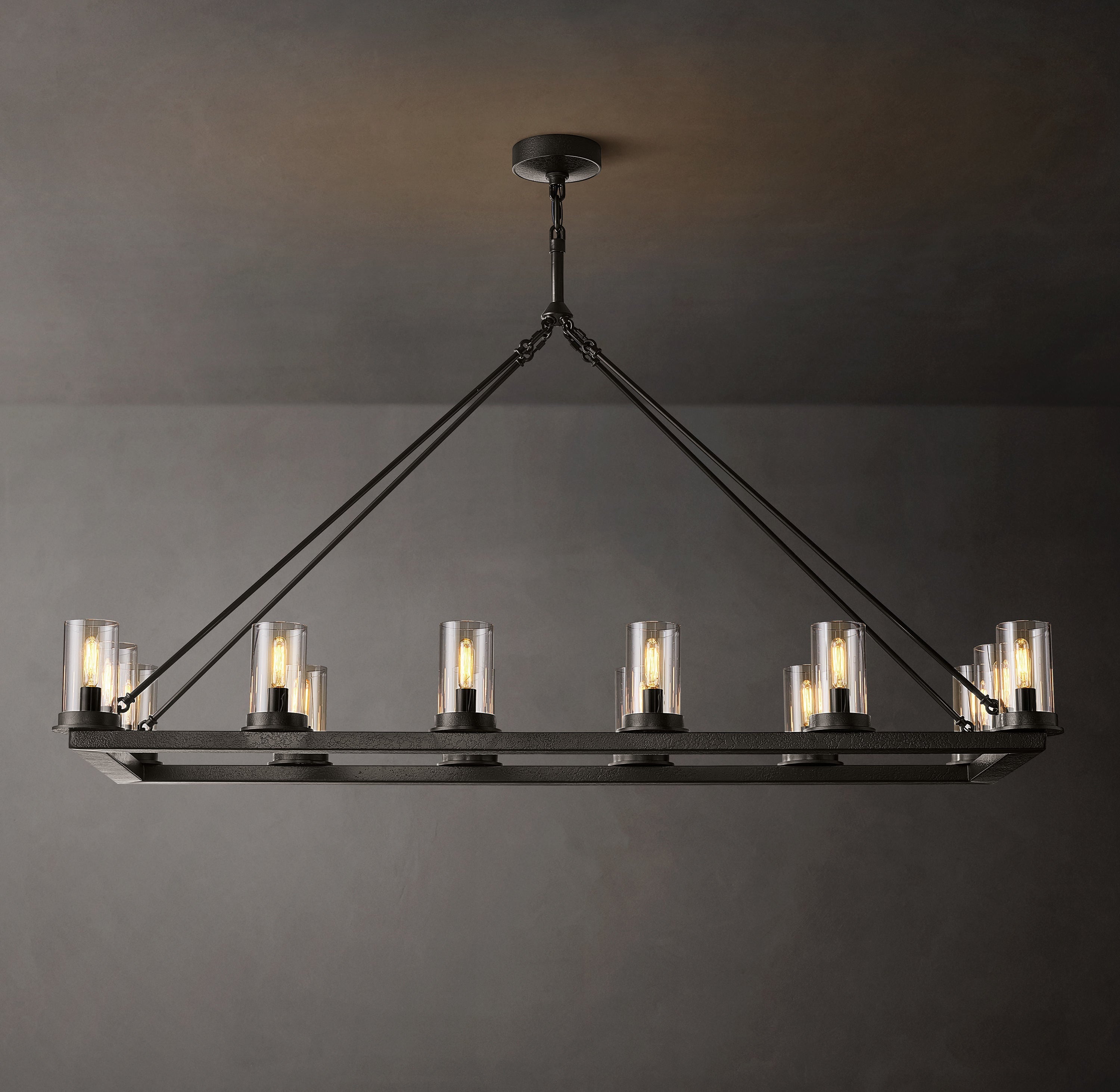 Onder Linear Clear Glass Chandelier 52"