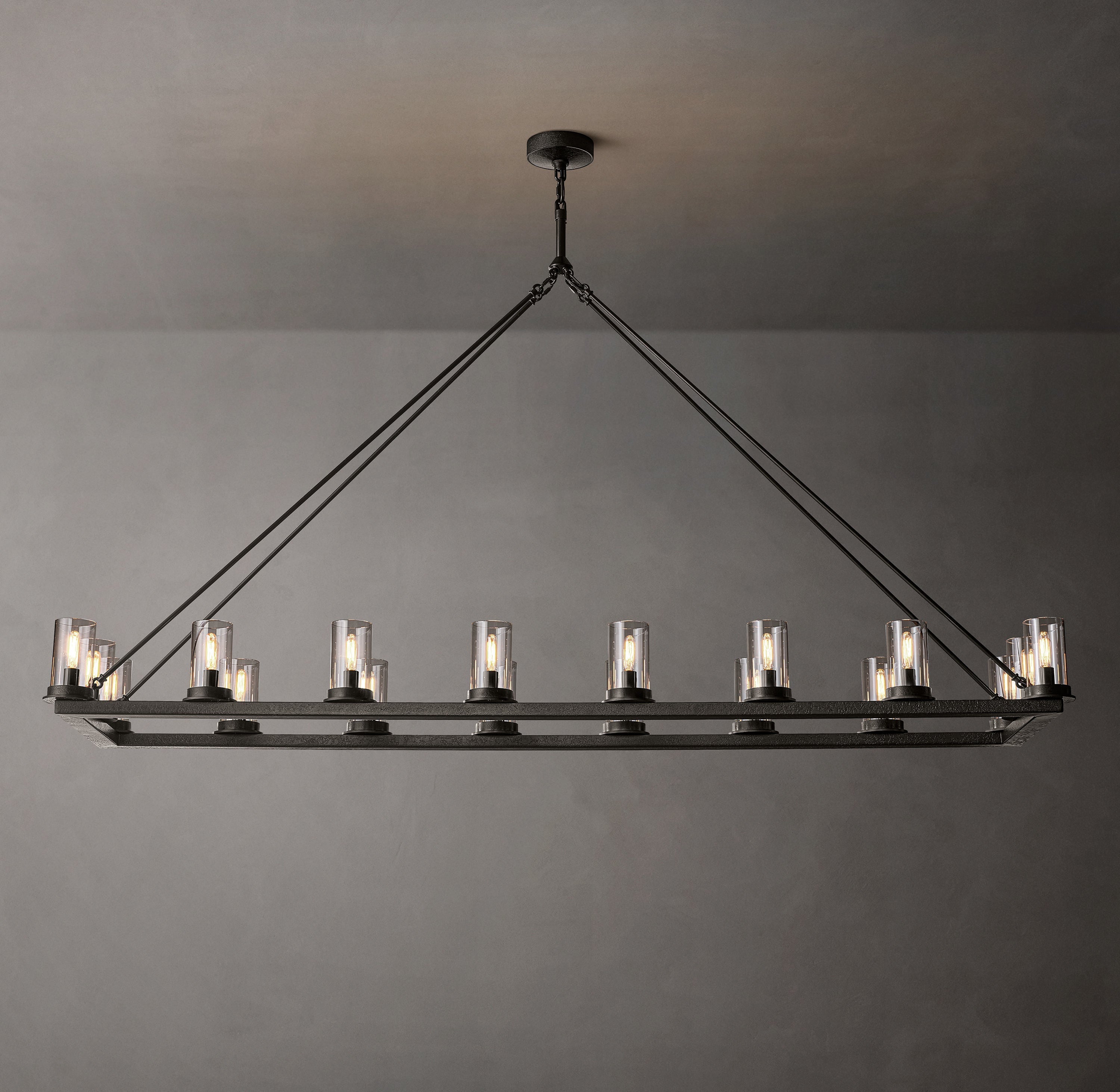 Onder Linear Clear Glass Chandelier 72"