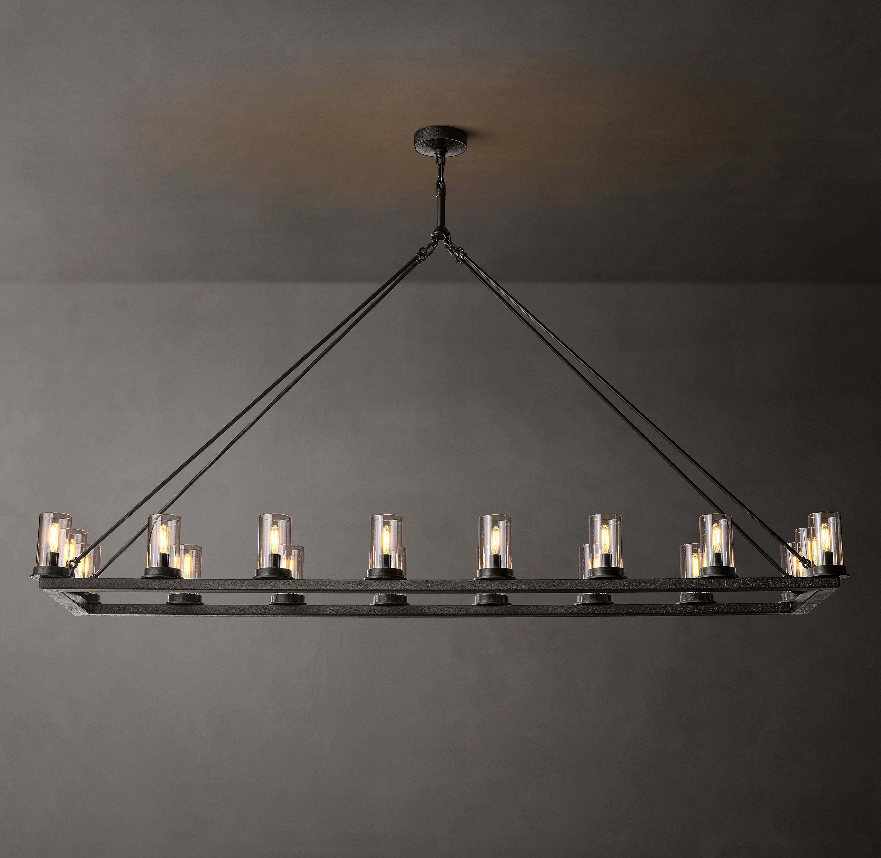 Onder Linear Clear Glass Chandelier 72"