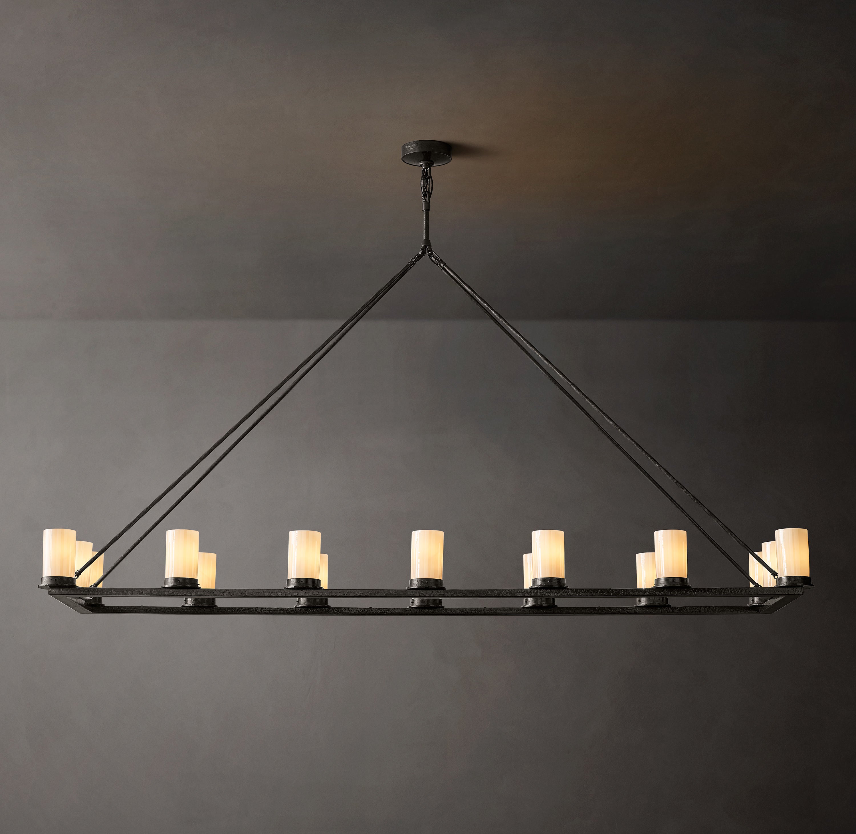 Onder Linear Milk Glass Chandelier 72"