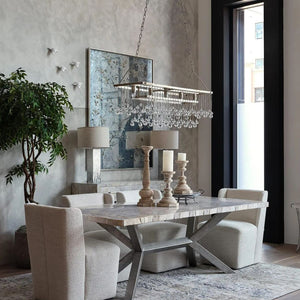 Aubrey Crystal Ball Rectangular Chandelier 47" 60" - Oasislives