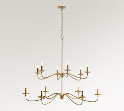 Lucca Iron Round 2-Tier Chandelier (48")