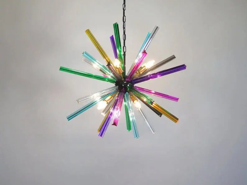 Murano Chandelier – Sputnik – 30 prisms – Multi