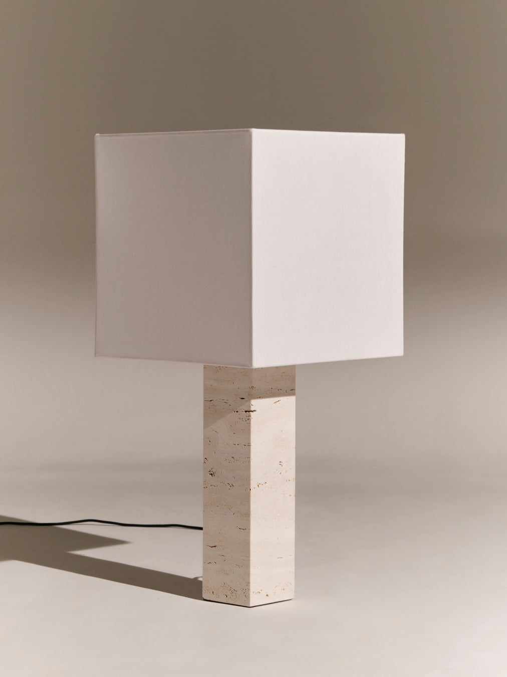 Roma I Travertine Table Lamp, Large