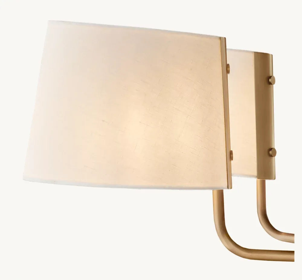 Martiau Round White Linen Chandelier 48"