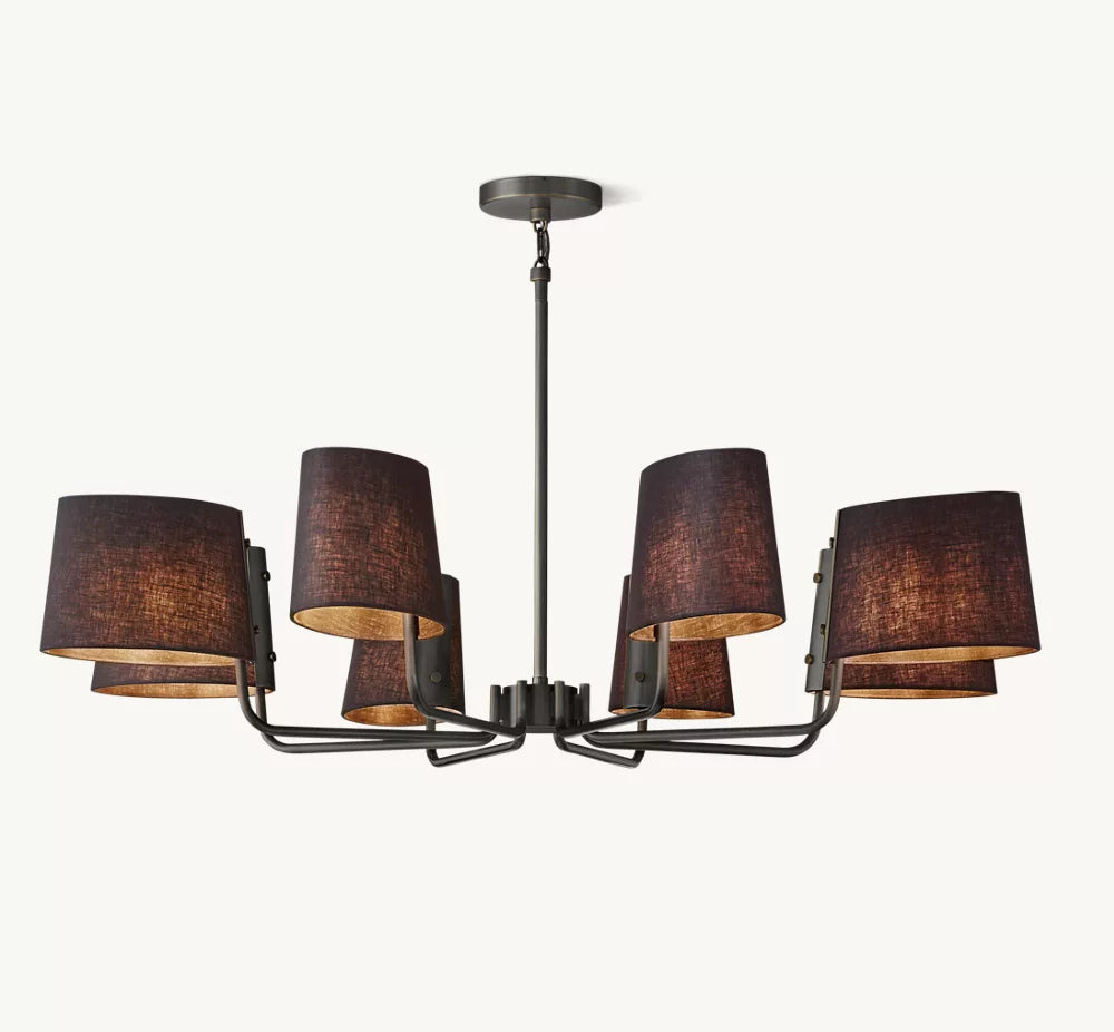 Martiau Round Linen Chandelier 48"