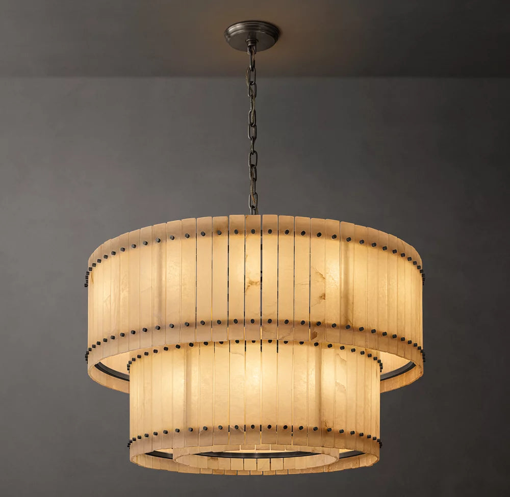 San Marcus Alabaster Luxury Chandelier and Sconce - Oasislives