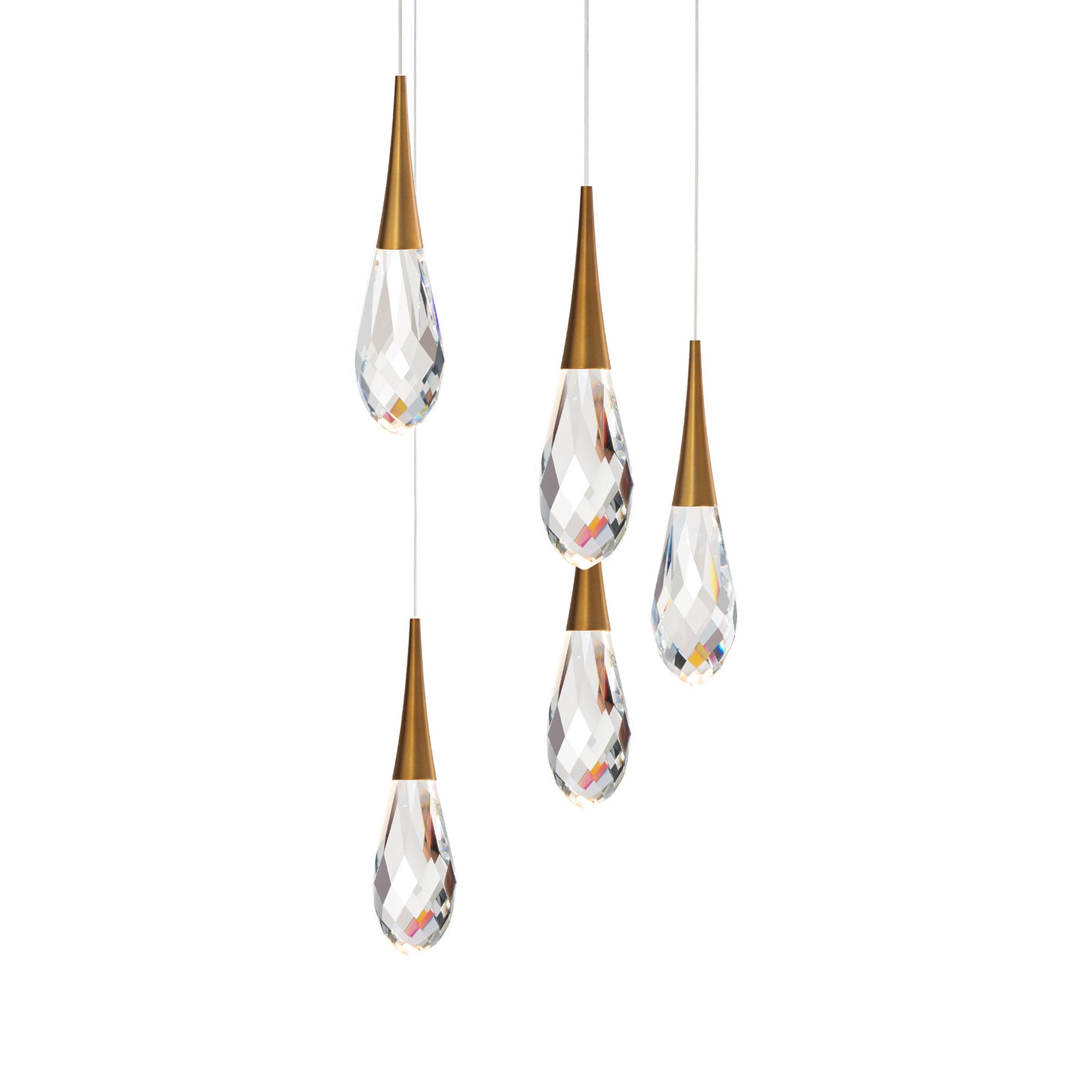 Hibiscus LED Crystal Multi Light Pendant Light