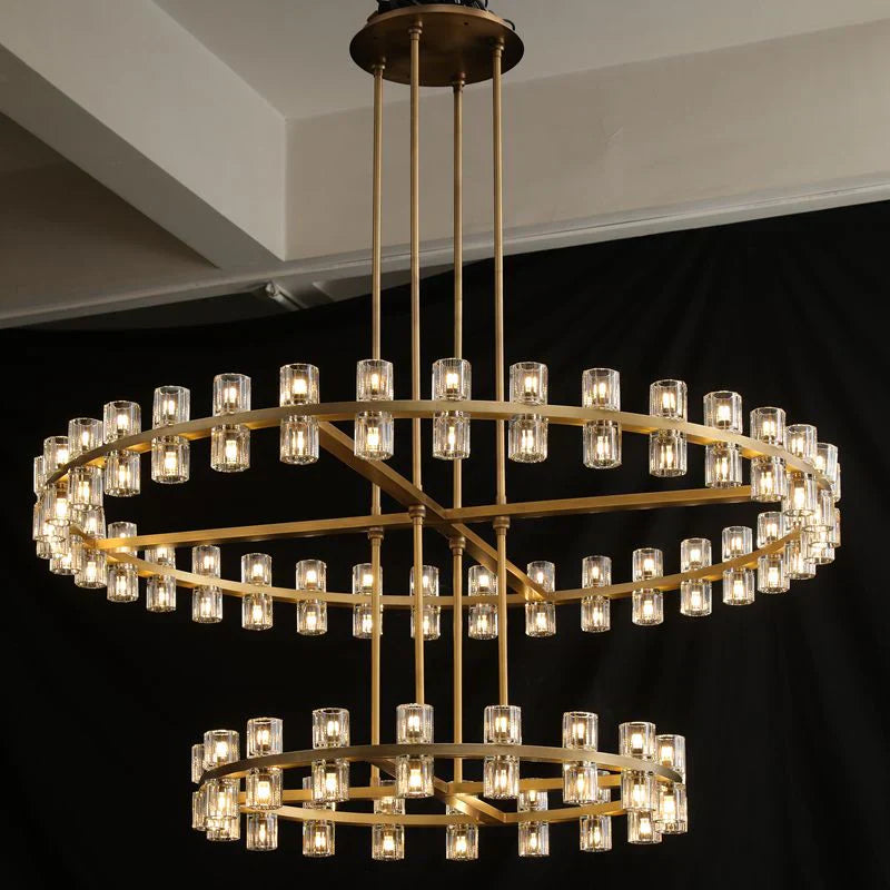 Arcachona Led Round Two-Tier Chandelier For Crystal Cup 60"