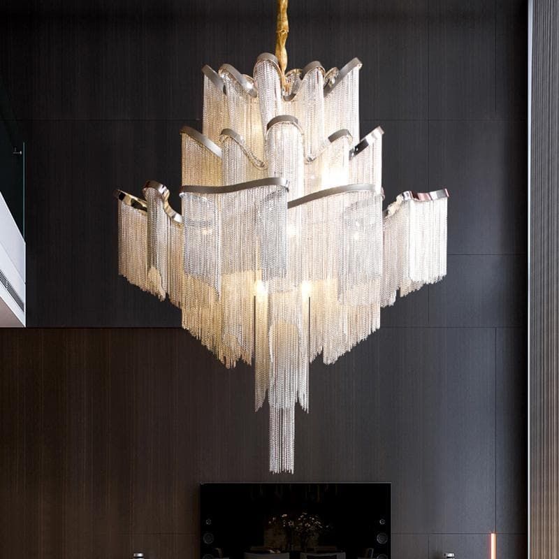 Pensy  Luxury Flower Chain Tassel Chandelier