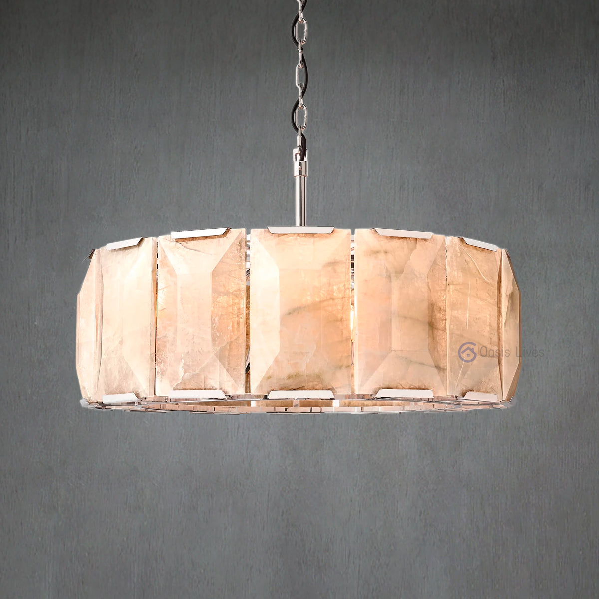 Harlow Calcite Round Chandelier 31"