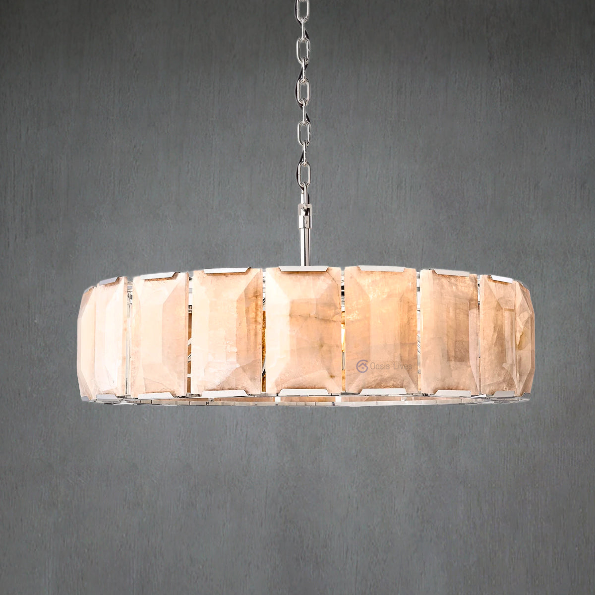 Harlow Calcite Round Chandelier 43"
