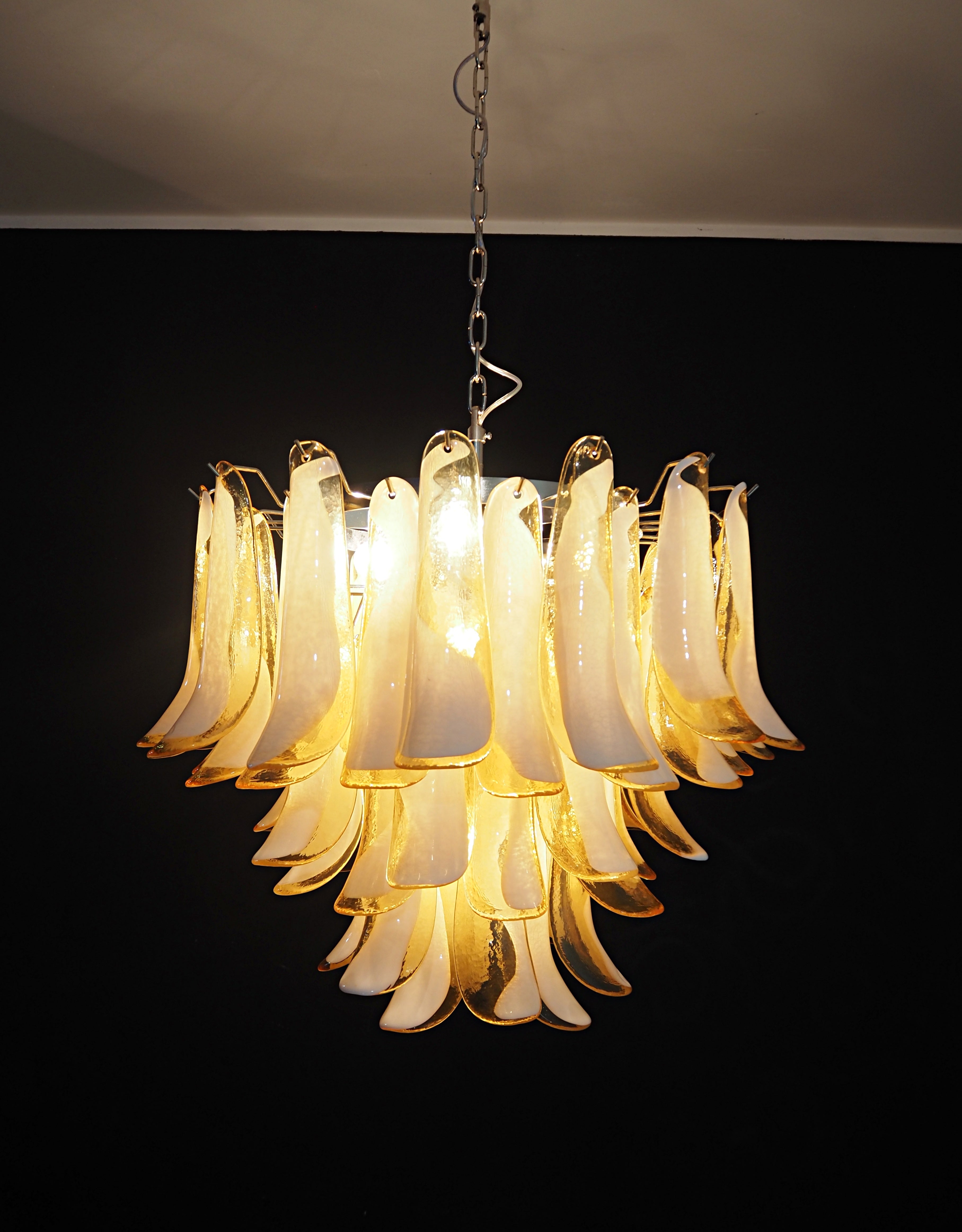 Murano Chandelier 53 Caramel-Colored Petal Glass