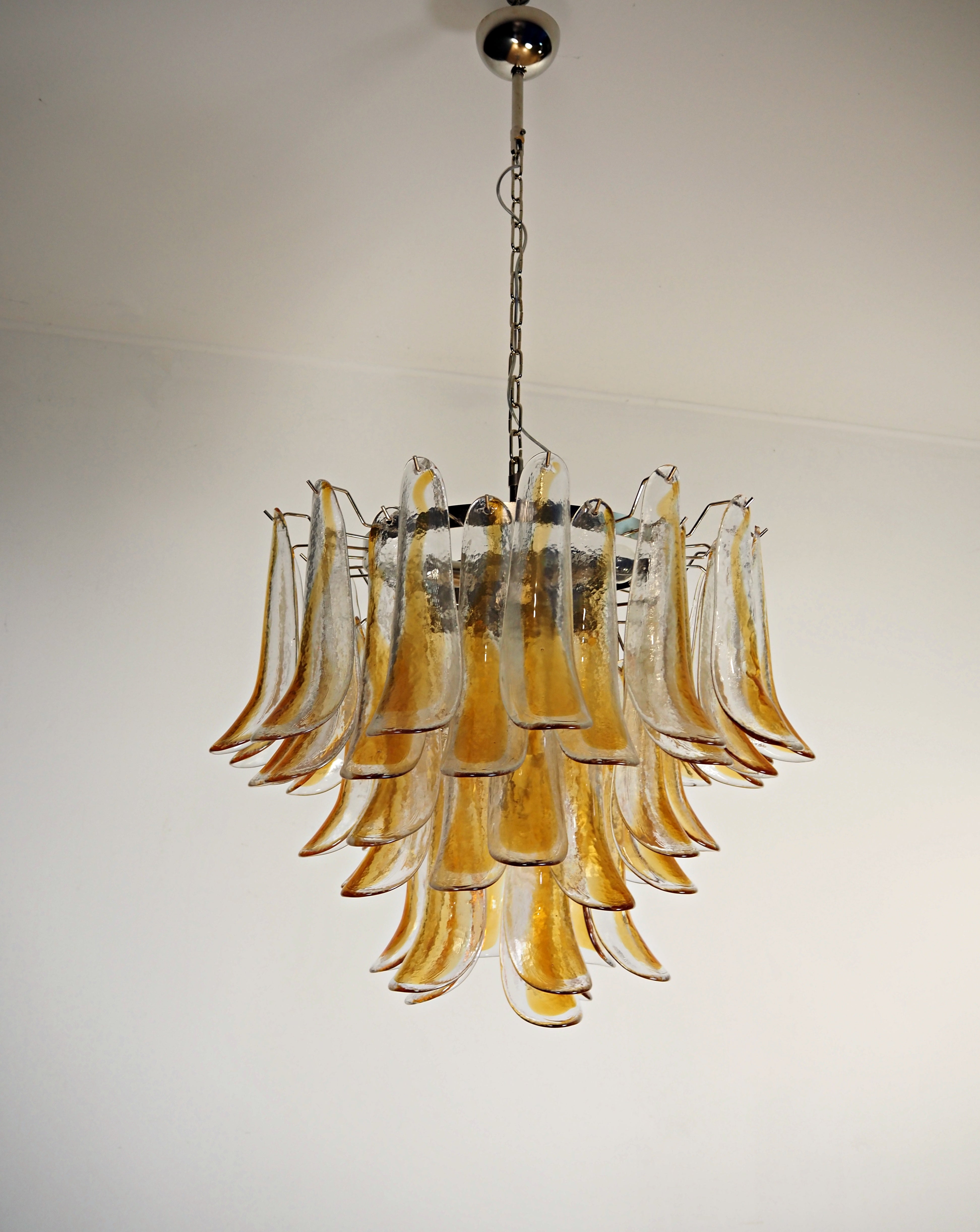 Murano Chandelier 53 Yellow Petal Glass