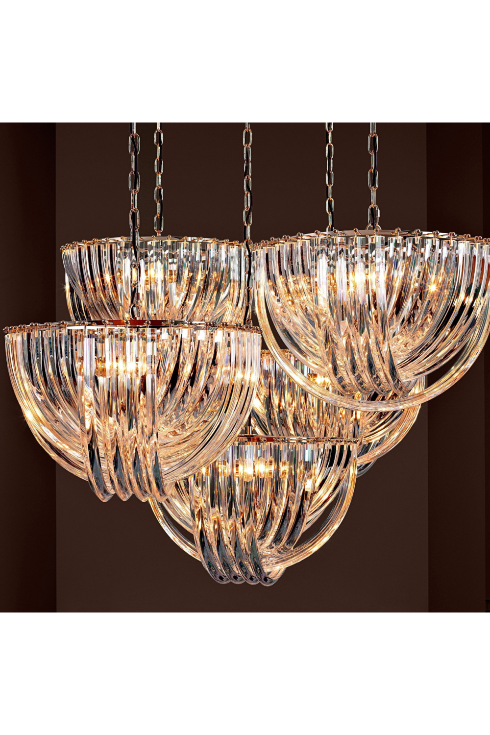 Lucite Loop Chandelier L