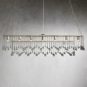 Aubrey Crystal Ball  Rectangular Chandelier 47" 60" - Oasislives