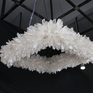 24'' Square Modern Geode Quartz Crystal Chandelier