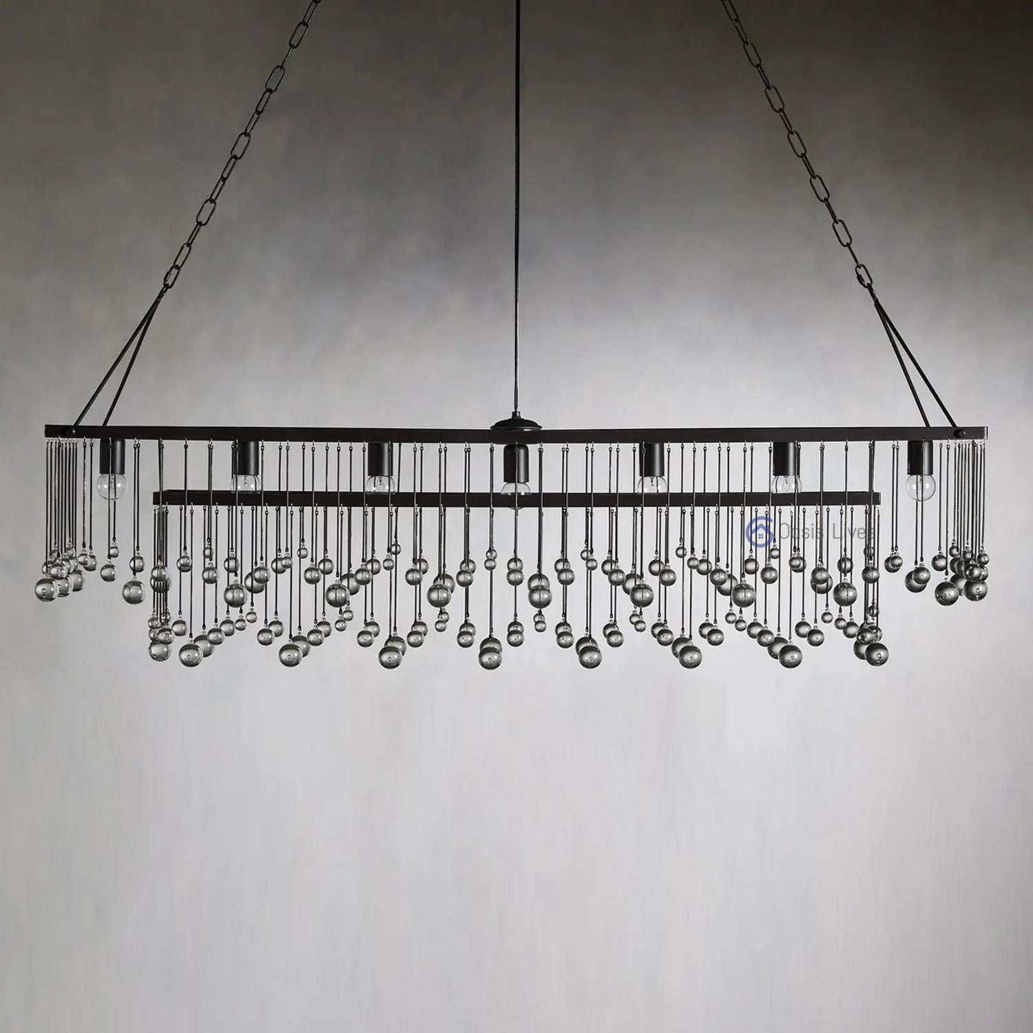 Aubrey Crystal Ball  Rectangular Chandelier 47" 60" - Oasislives