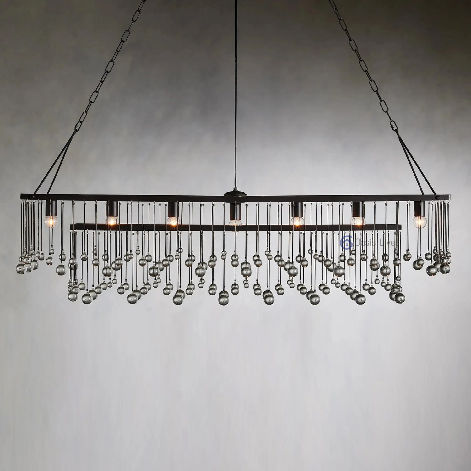 Aubrey Crystal Ball  Rectangular Chandelier 47" 60" - Oasislives