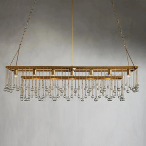 Aubrey Crystal Ball  Rectangular Chandelier 47" 60" - Oasislives