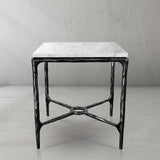 Thaddeus Mabrble Square Side Table 18" 22"