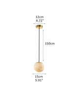 Minimalist Round Ball Copper Stone Constellation Pendant Light for Living Room