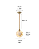Postmodern LED Spanish Marble Chandelier Lamp in Brass for staircase