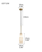 LED Up &Down Alabaster Pendant lamp 4" | Vertical Structure Cylinder Layer Design