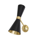 Cairo Mid-Century Double Cone Brass Swivel Wall Sconce