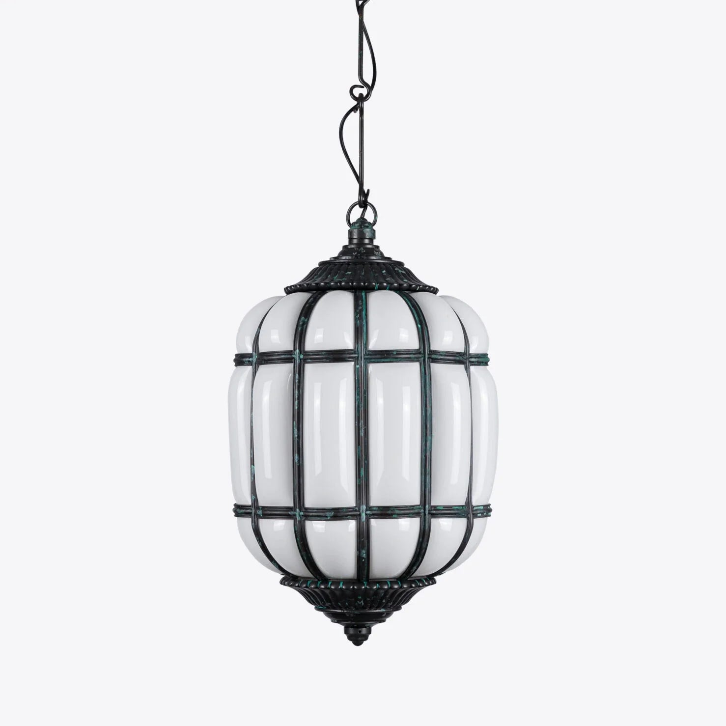 Battersea Opaline and Brass Hanging Lantern - Oasislives