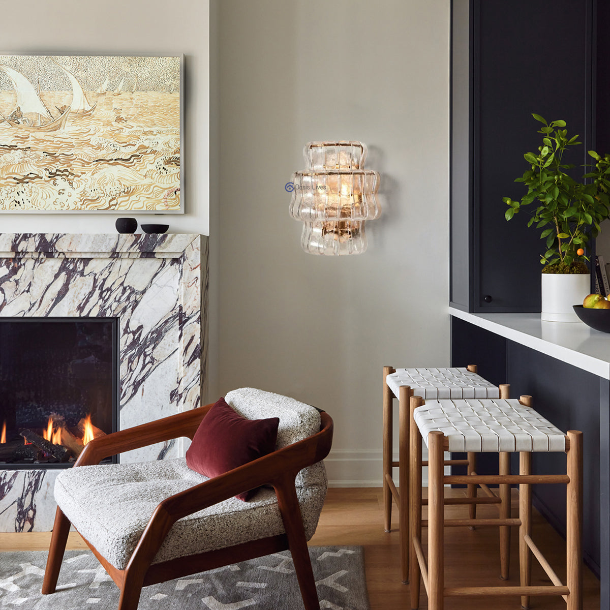 Amor Glass Wall Sconce 12" - Oasislives