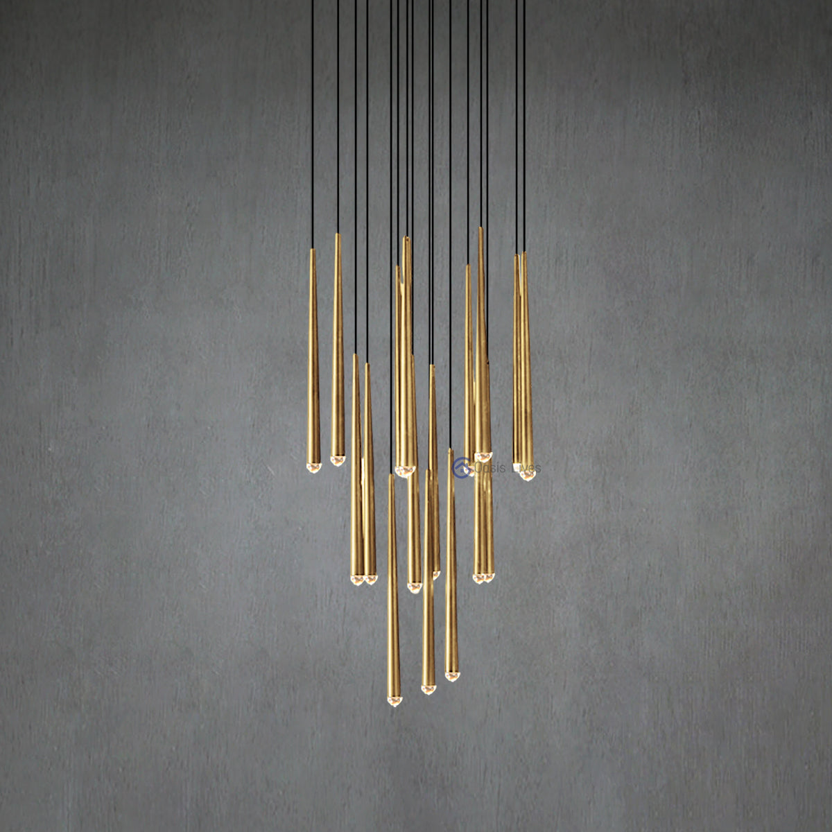 Aquitaine Round Tapered Tubular Chandelier 30"