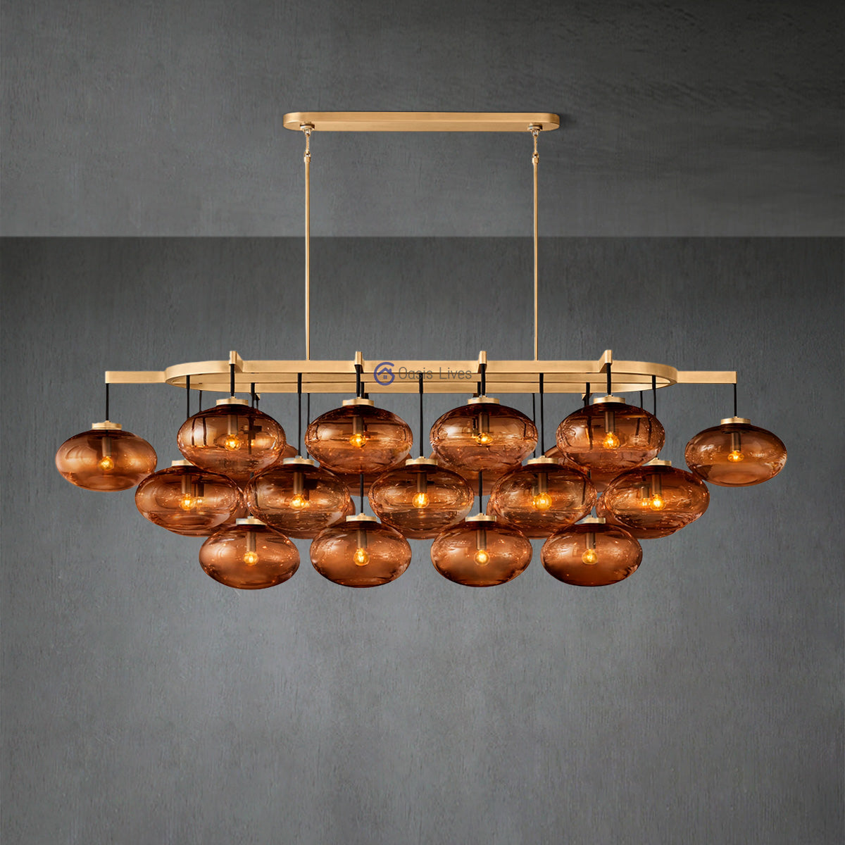 Cabrette Smoke Glass Linear Chandelier 72‘’