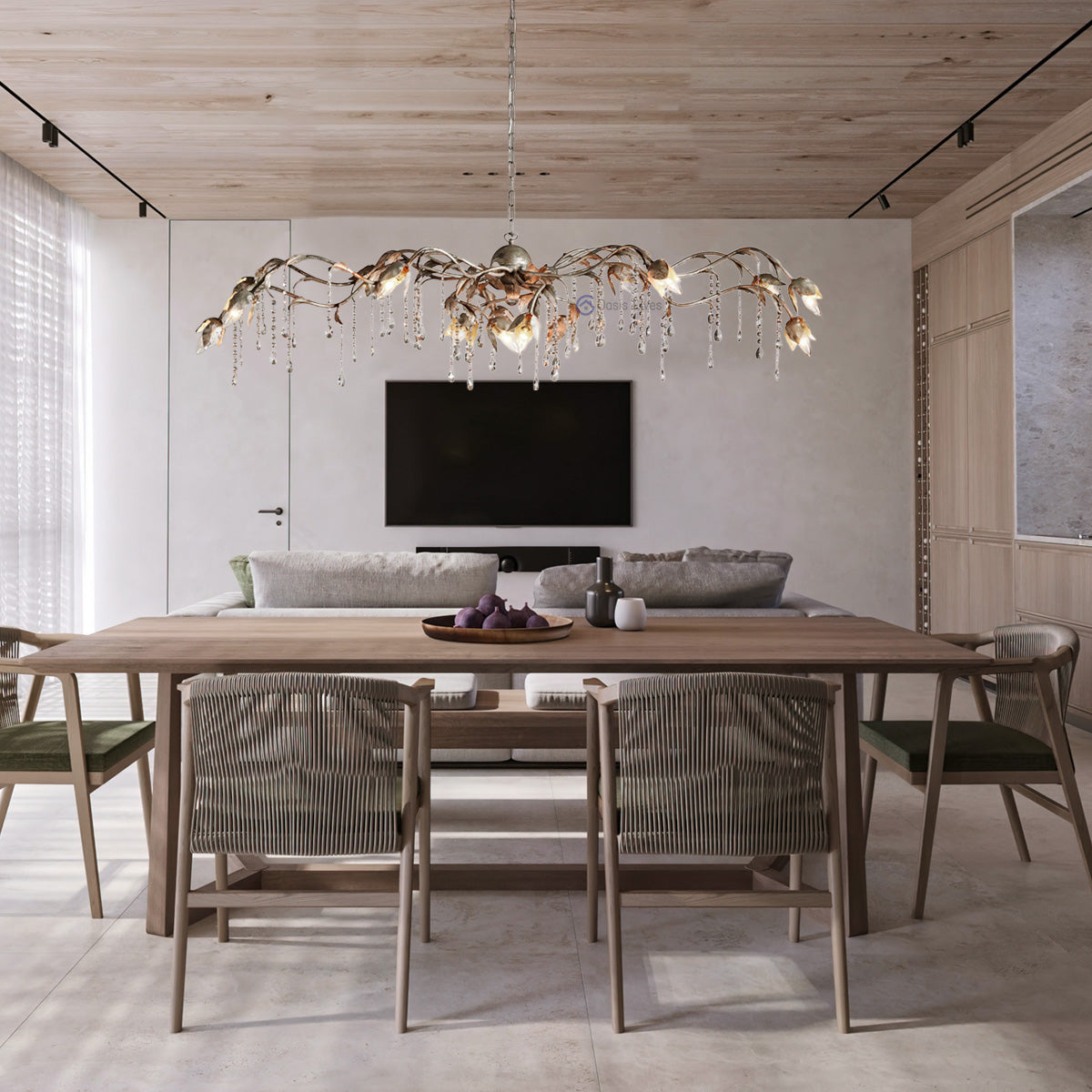 Gothic Viticcio Rectangular Chandelier 52 " 61" 71"- Silver