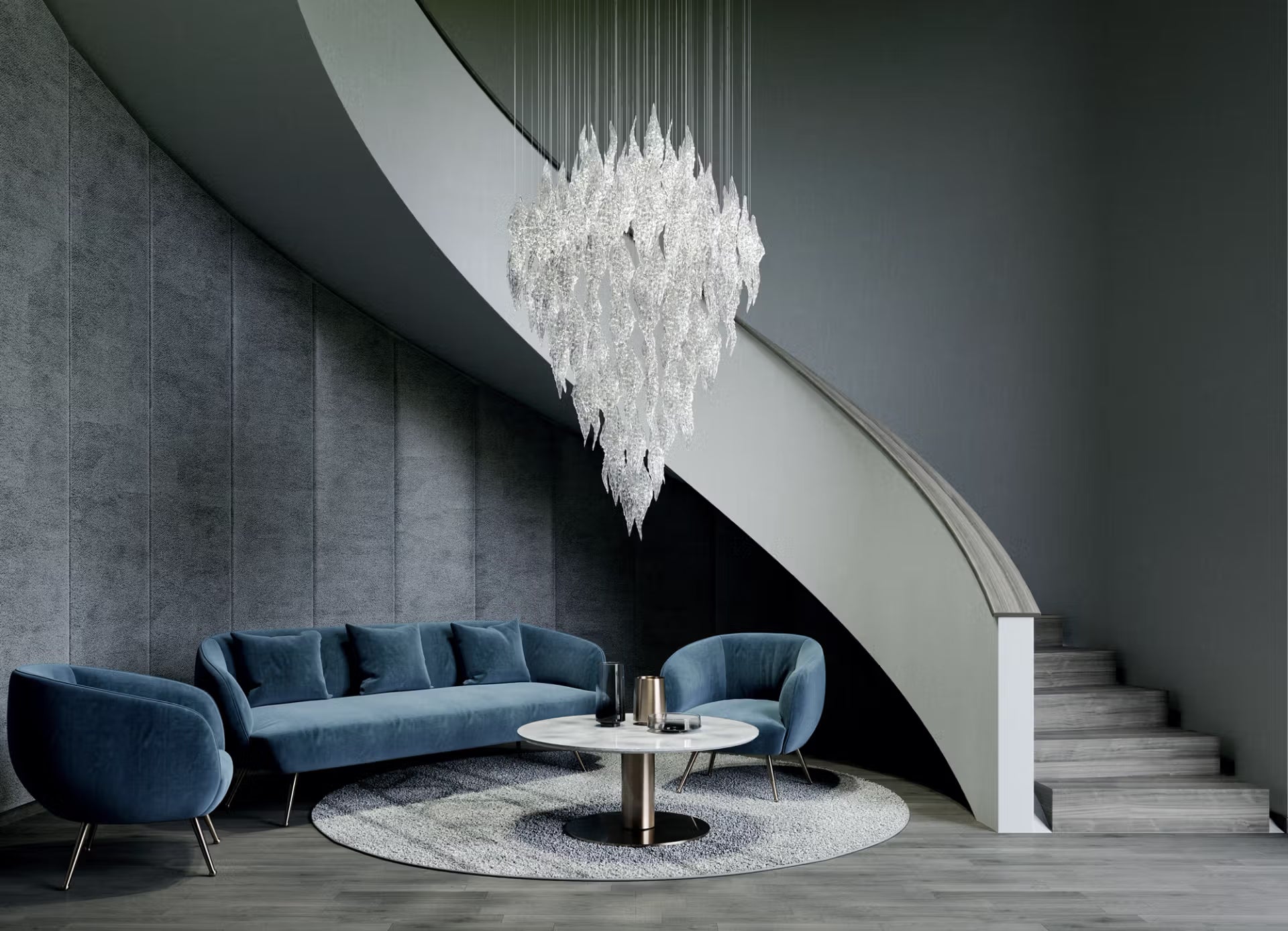 Frosty Leaves Customised Commercial Chandelier