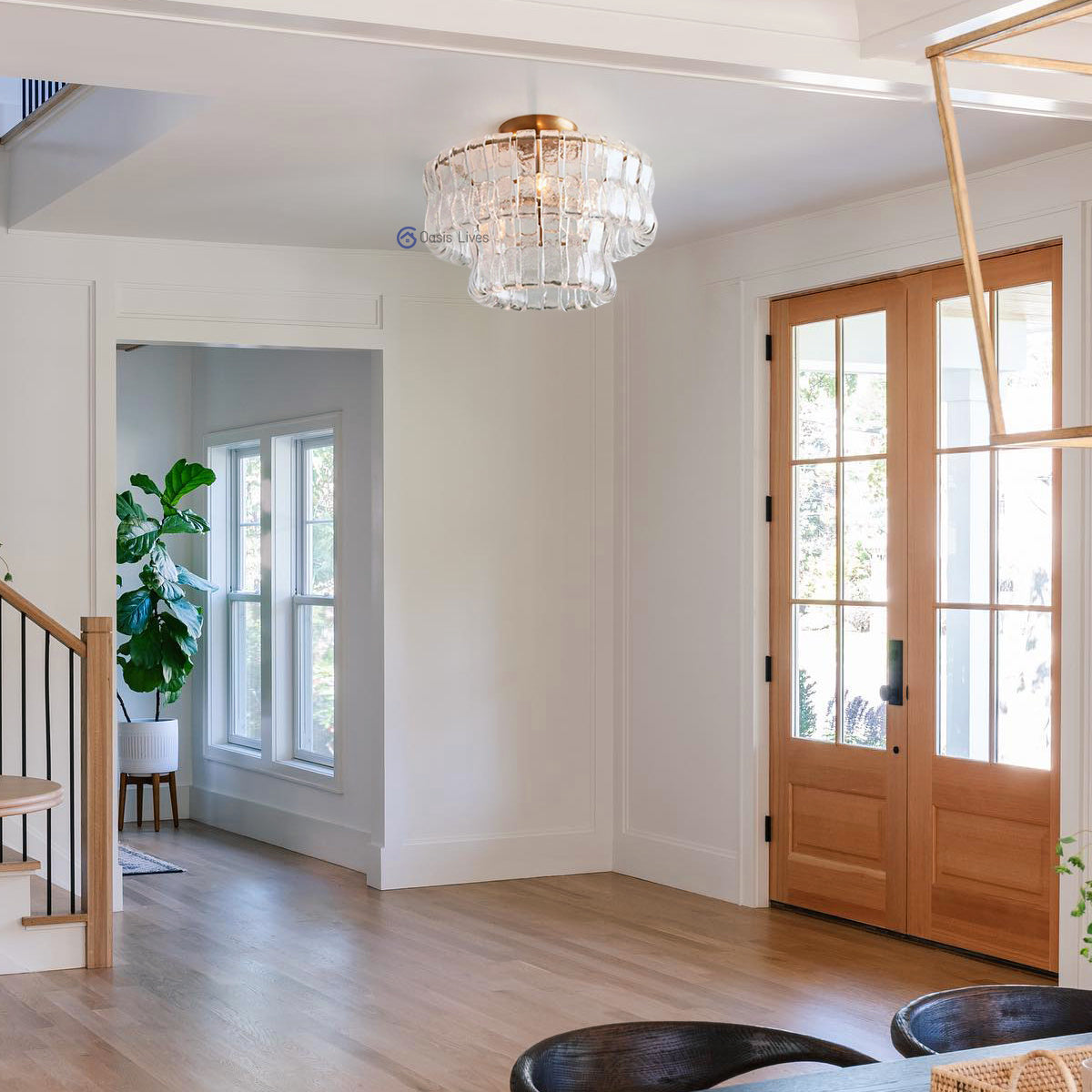 Amor 2-Tier Glass Round Flushmount 18" - Oasislives