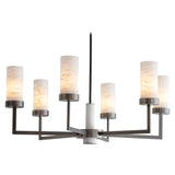 Contemporary  Alabaster 6-arm Compass Chandelier