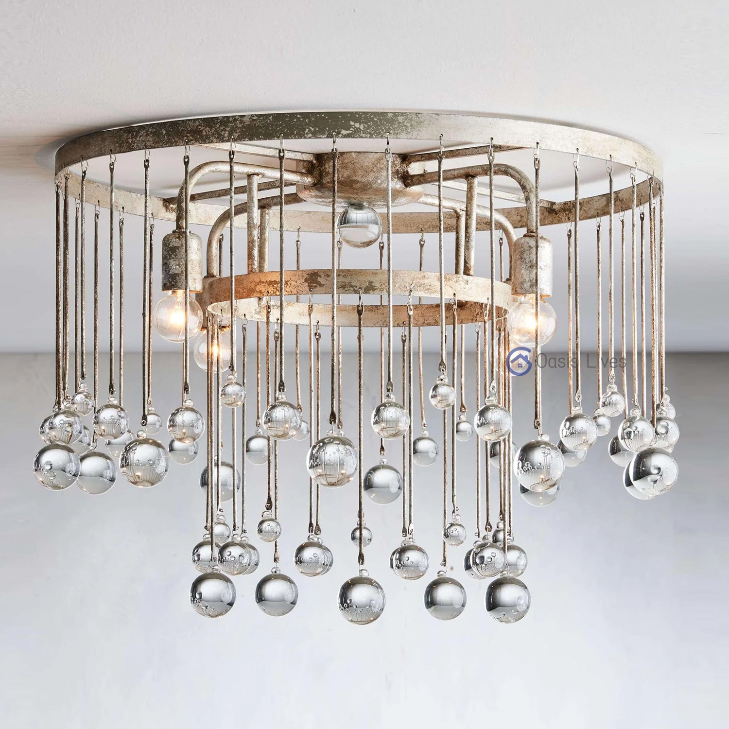 Aubrey Crystal Ball Flushmount - Oasislives