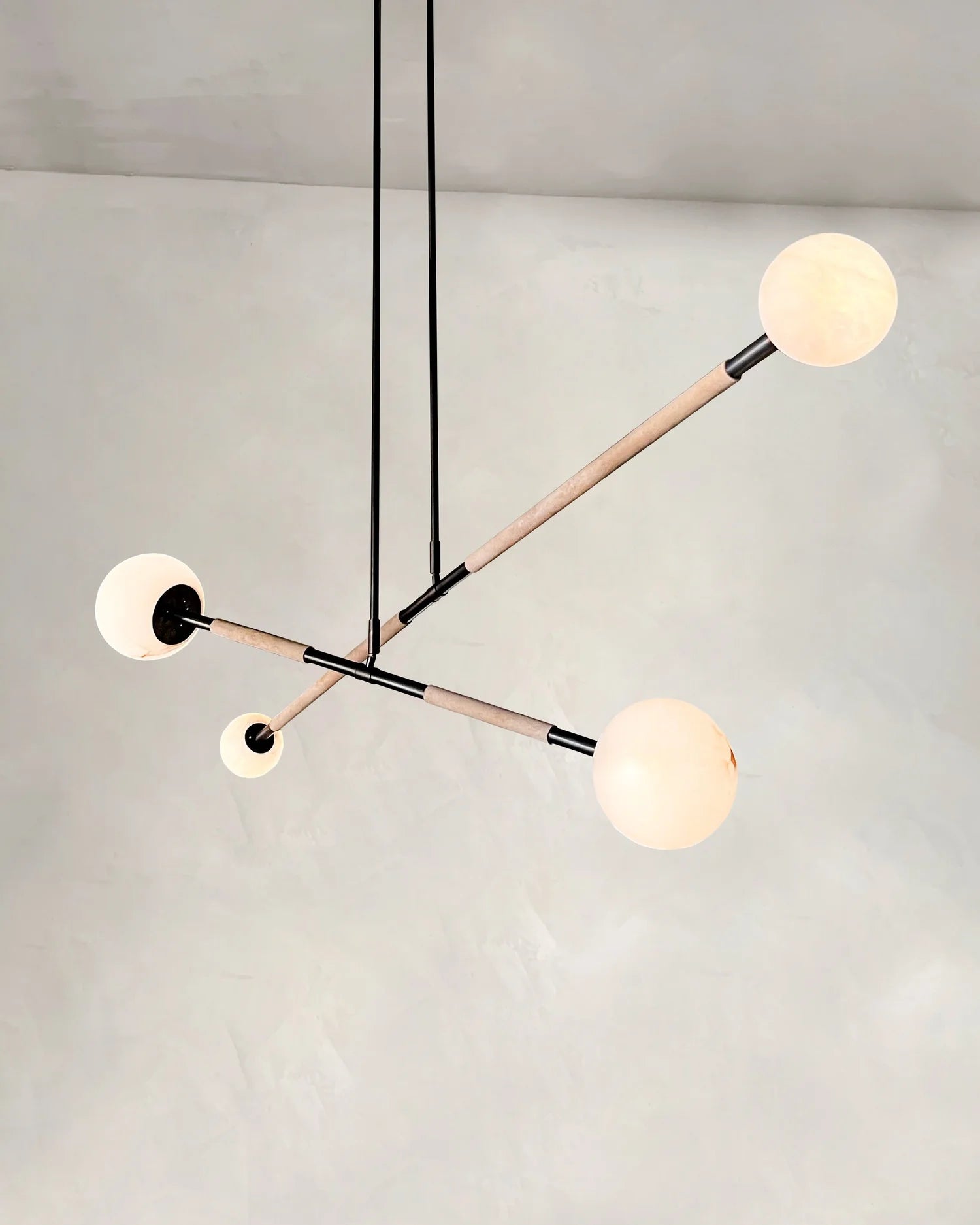 Leather and Alabaster Mobile Chandelier