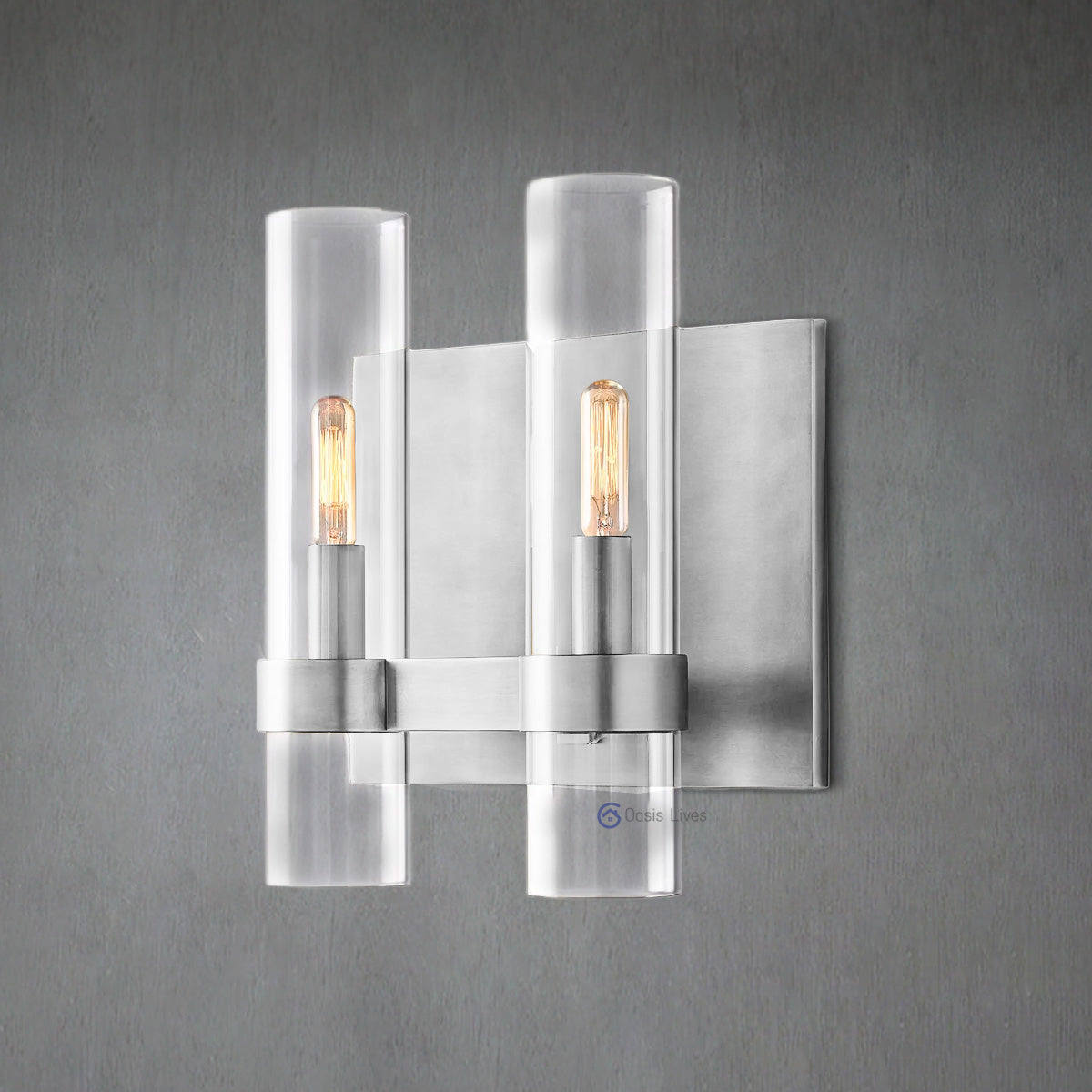 Ravel Modern Fashion Glass Double Sconce - Oasislives