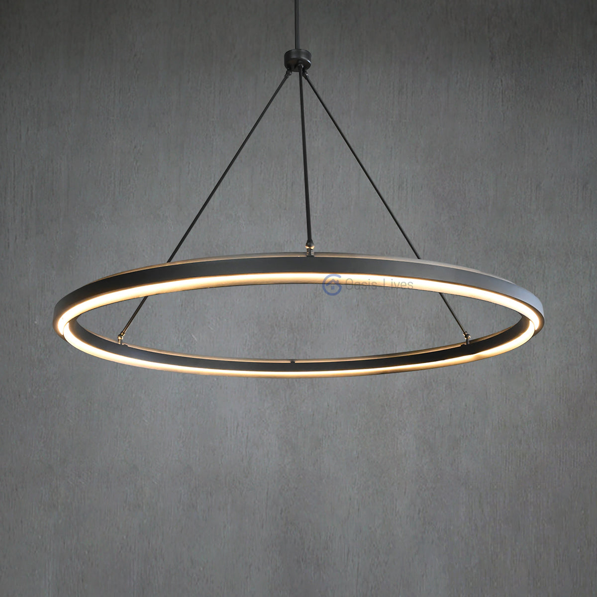 Ederson Elegant Modern Round Lamp Fixture, Metal Chandelier for Living Room, Bedroom, Dining Room
