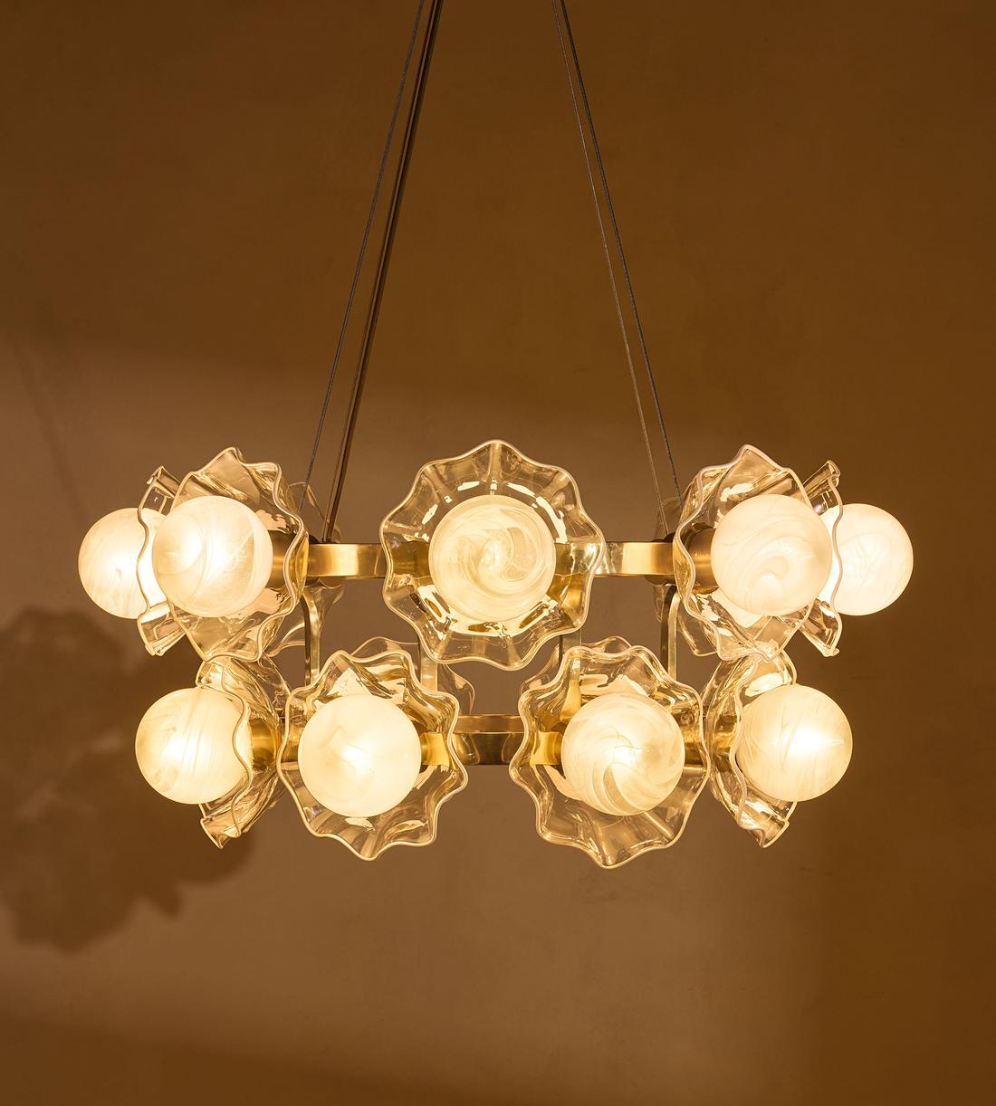 Holly Glass Chandelier 32"W