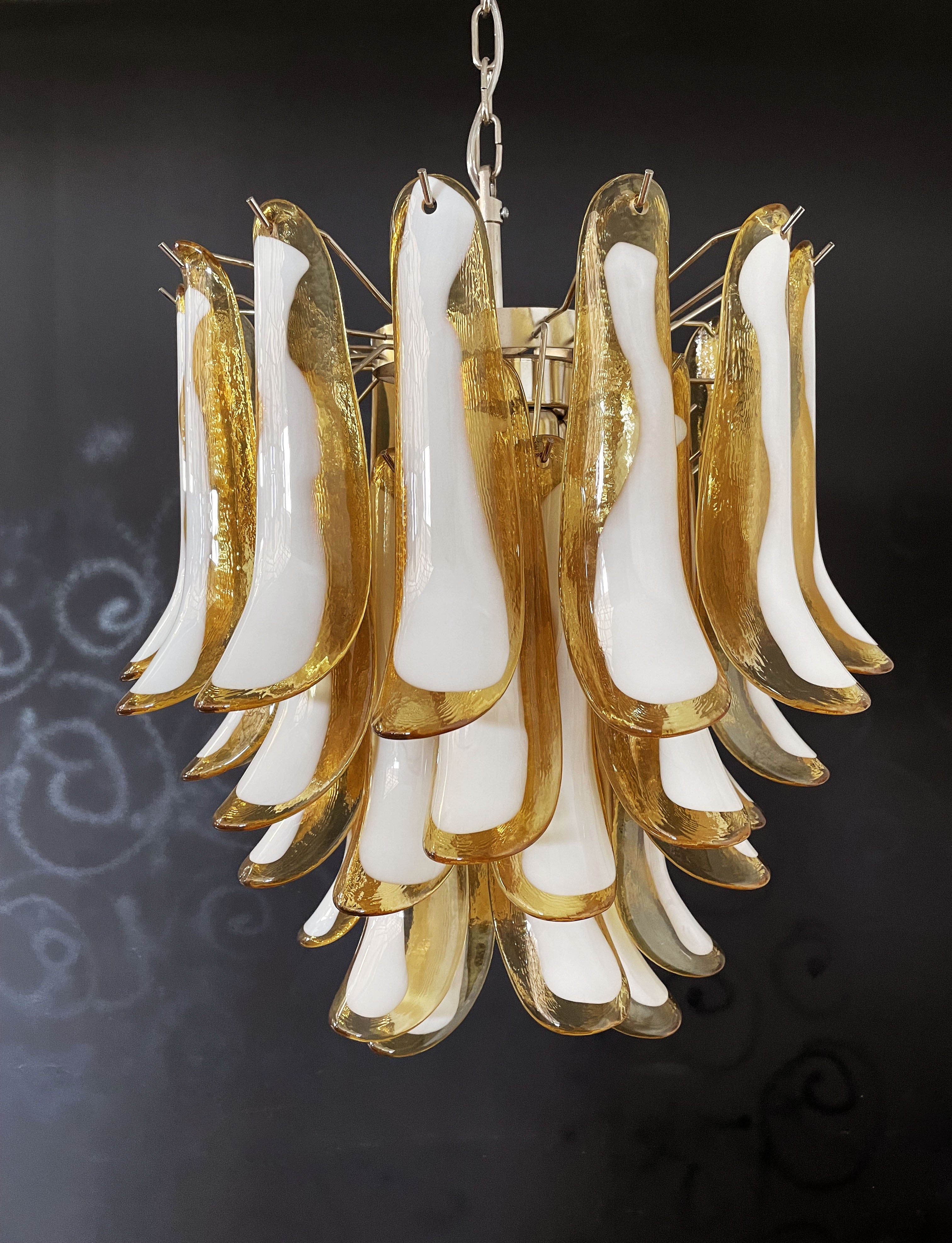 Murano Chandelier 41 Caramel-Colored Petal Glass