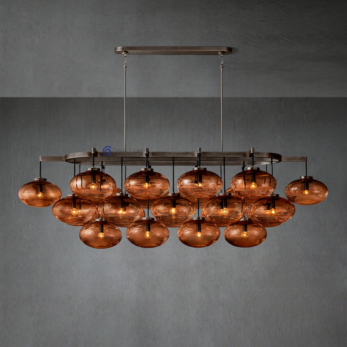 Cabrette Smoke Glass Linear Chandelier 72‘’