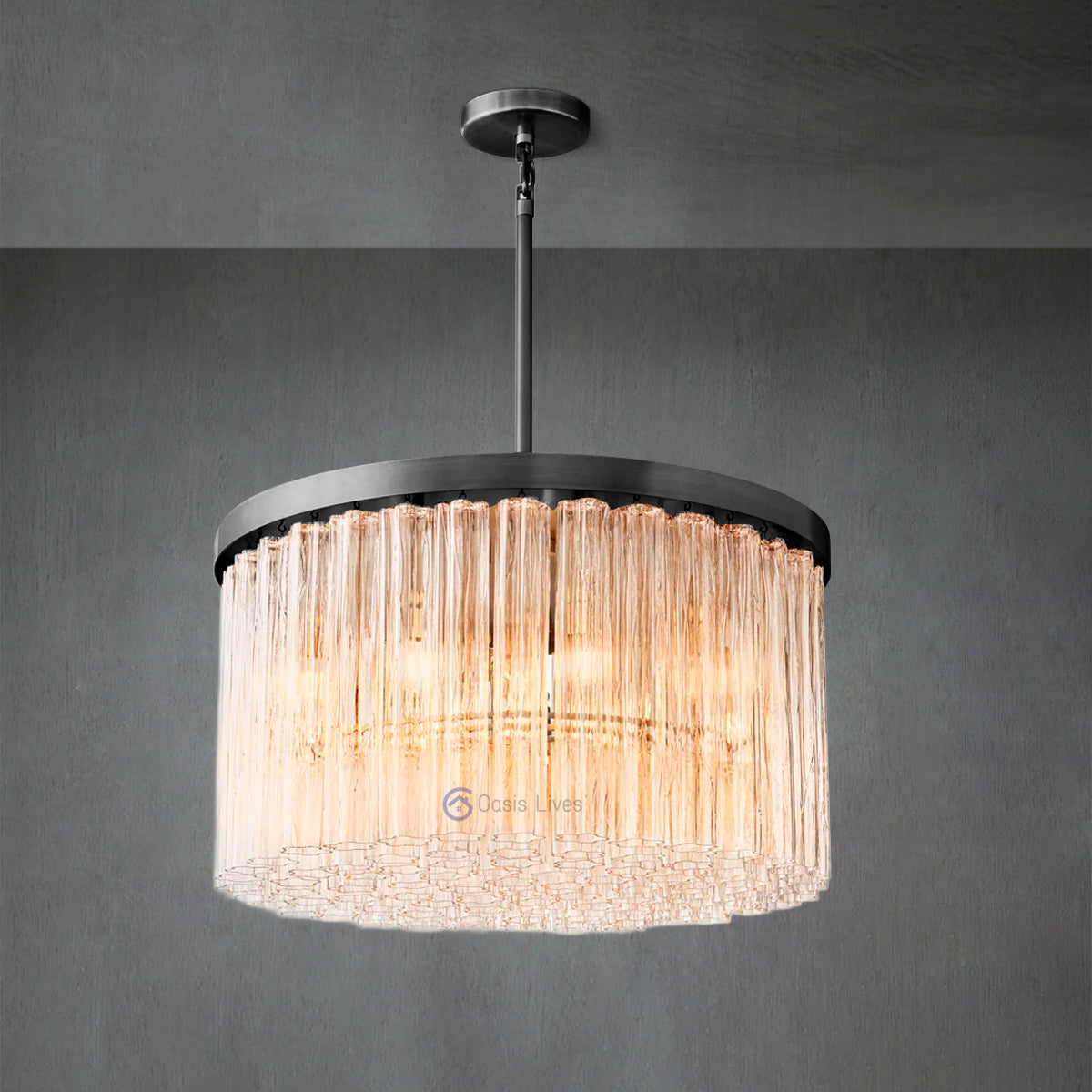 Cielo Round Glass Chandelier 36"