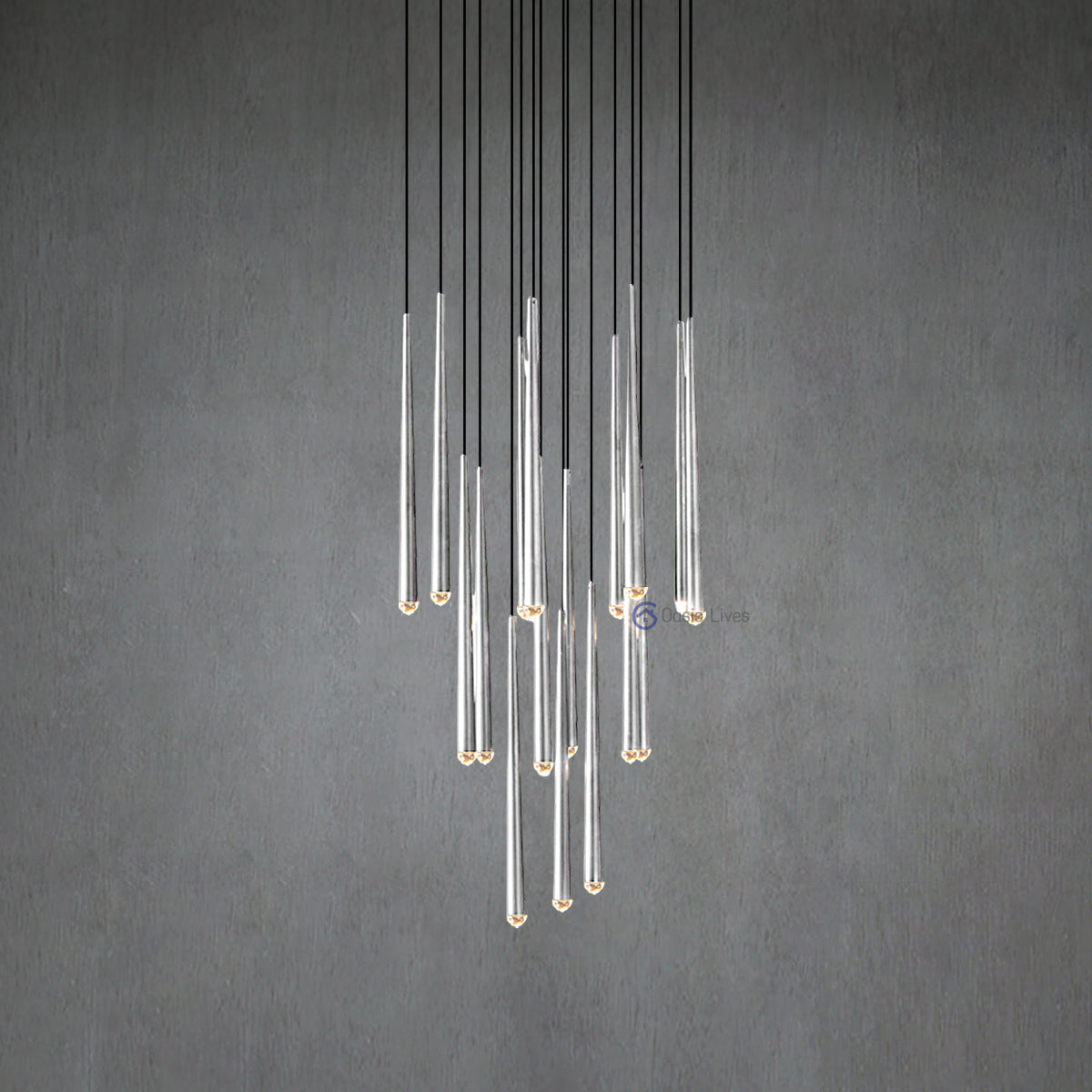 Aquitaine Round Tapered Tubular Chandelier 30"