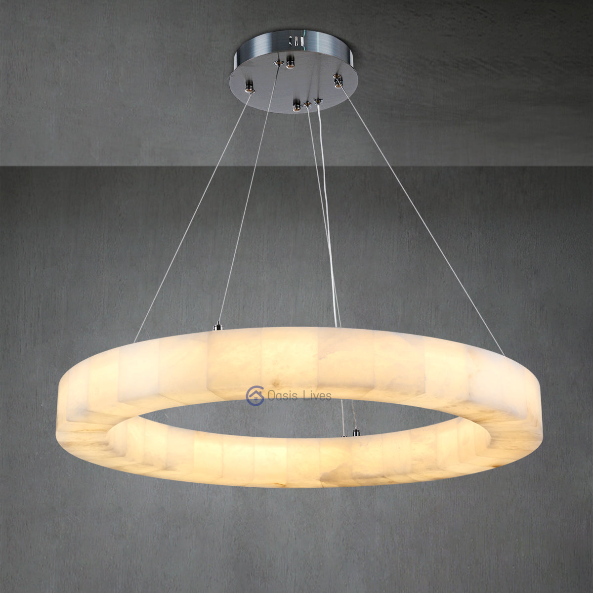 Rivage Round Calcite Chandelier 40"