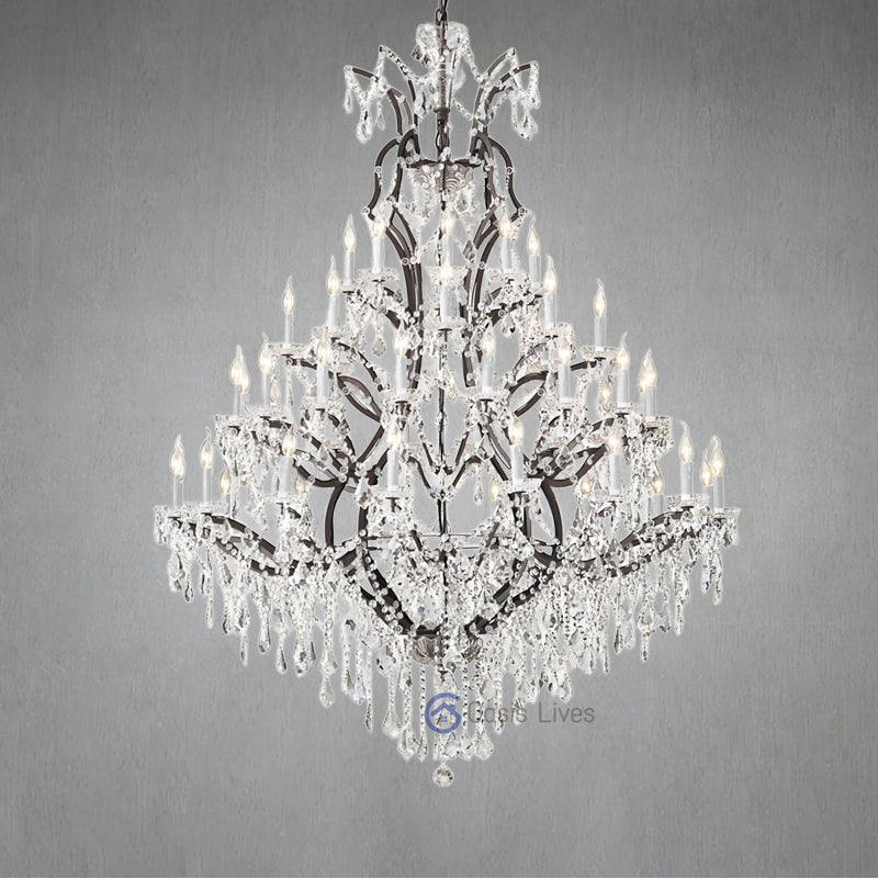 19TH Rococo Crystal Round Chandelier 60‘’ / 72‘’
