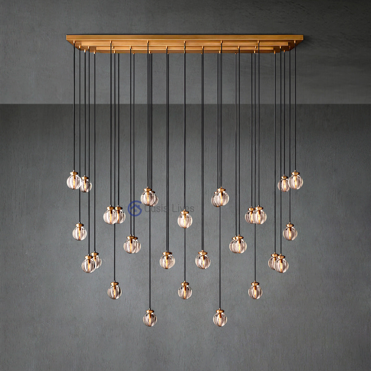 Pearl Ball Linear Chandelier 72"