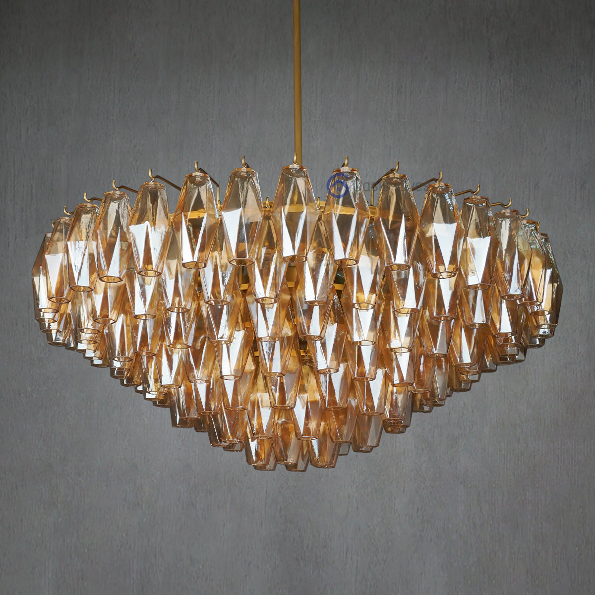 Chiara Smoke Glass Tiered Round Chandelier 37"